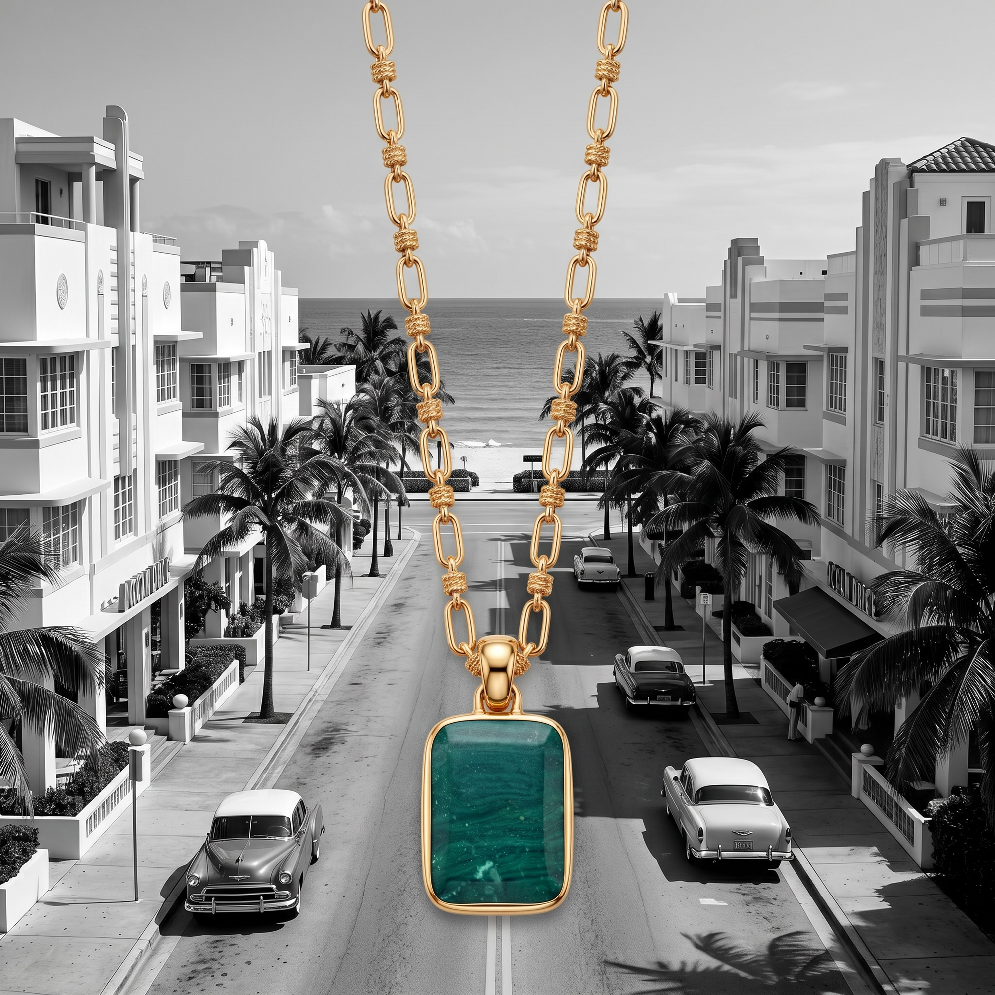 GAS BIJOUX - SAUTOIR AURA DORE - AMAZONITE