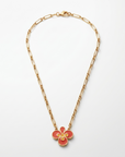GAS BIJOUX - COLLIER MIRAGE TREFLE - EMAIL ORANGE