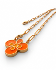 GAS BIJOUX - COLLIER MIRAGE TREFLE - EMAIL ORANGE