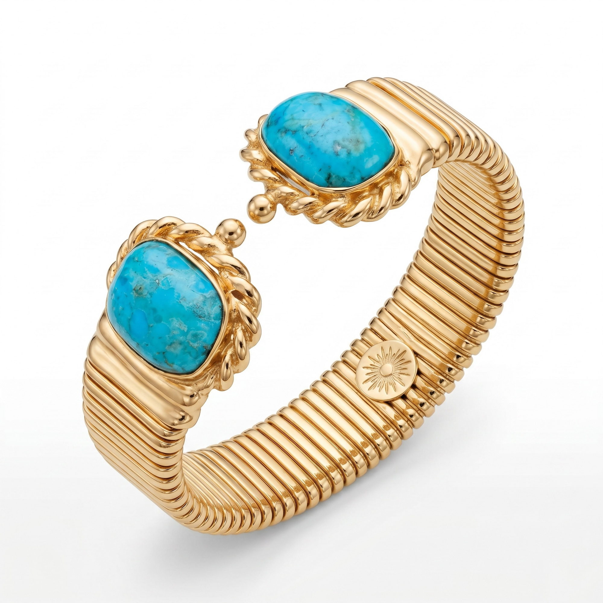 GAS BIJOUX - BRACELET AMARANTE DOUBLE DORÉ - TURQUOISE