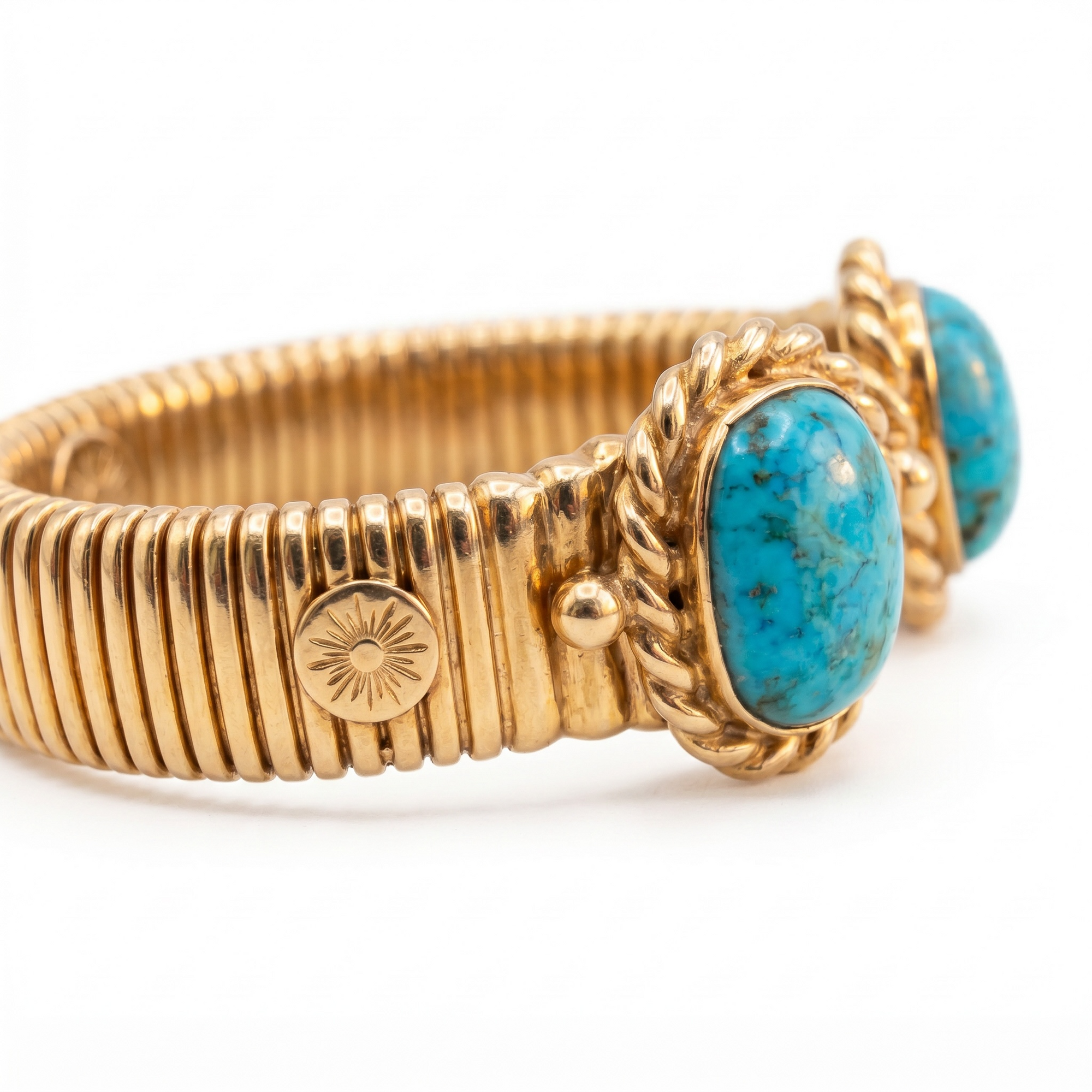 GAS BIJOUX - BRACELET AMARANTE DOUBLE DORÉ - TURQUOISE