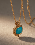 GAS BIJOUX - COLLIER AMARANTE DORÉ - TURQUOISE