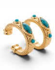 GAS BIJOUX - CREOLES STRADA MINI DORÉES - TURQUOISE