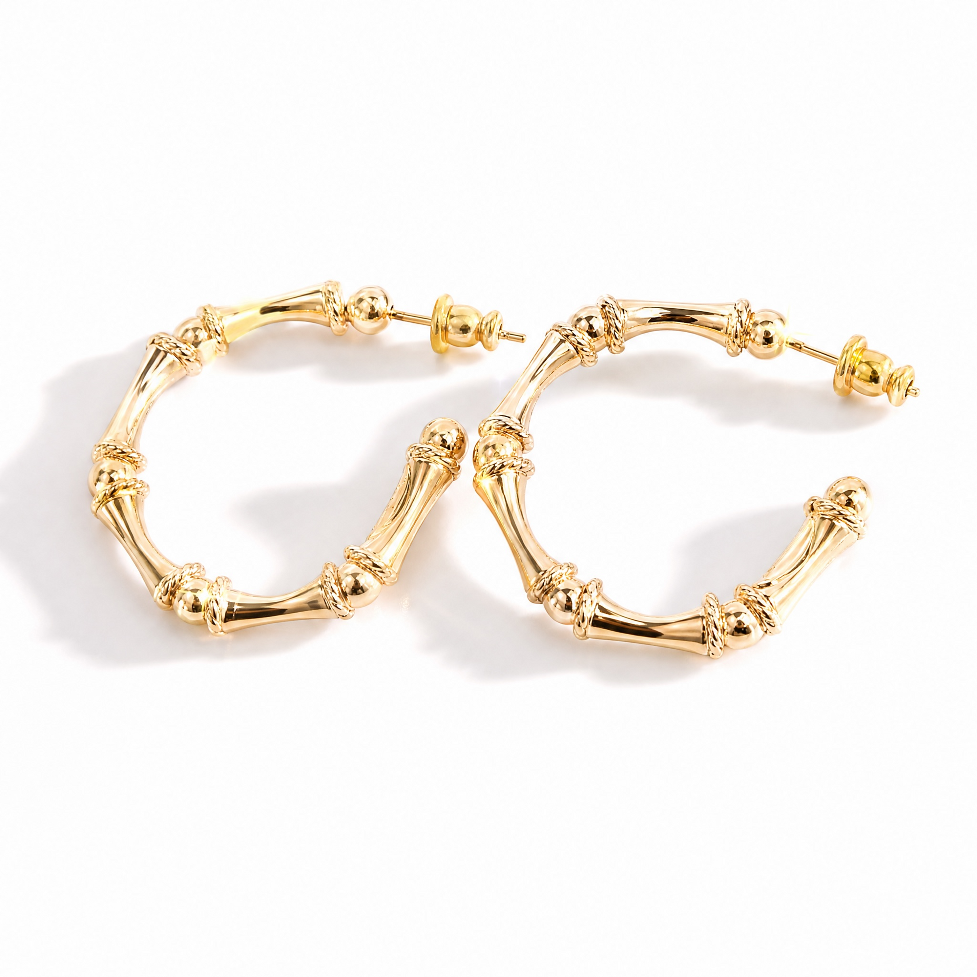 GAS BIJOUX - BOUCLES D'OREILLES CREOLES BAMBOU  PETIT MODELE DORÉES