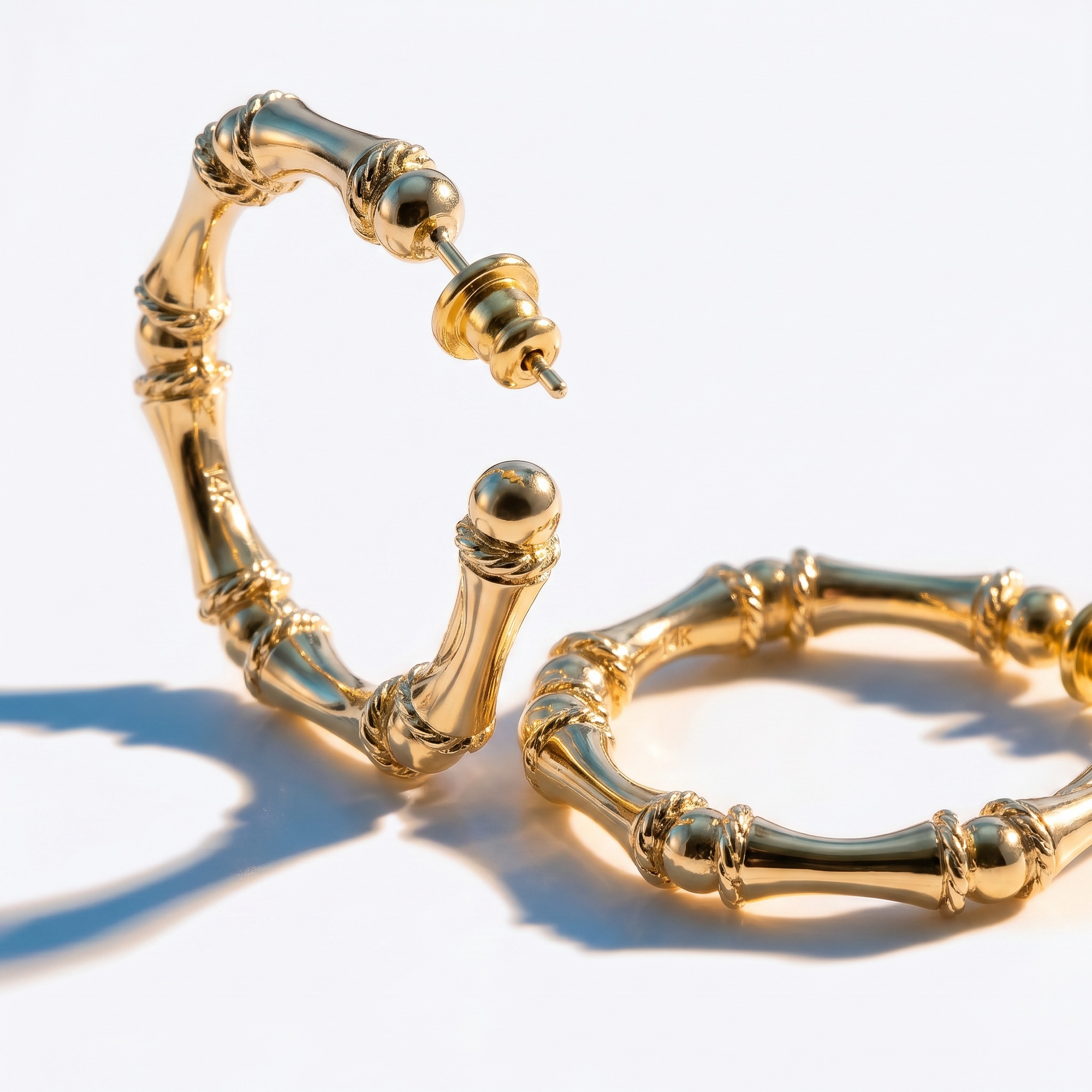 GAS BIJOUX - BOUCLES D'OREILLES CREOLES BAMBOU  PETIT MODELE DORÉES