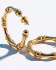 GAS BIJOUX - BOUCLES D'OREILLES CREOLES BAMBOU  PETIT MODELE DORÉES