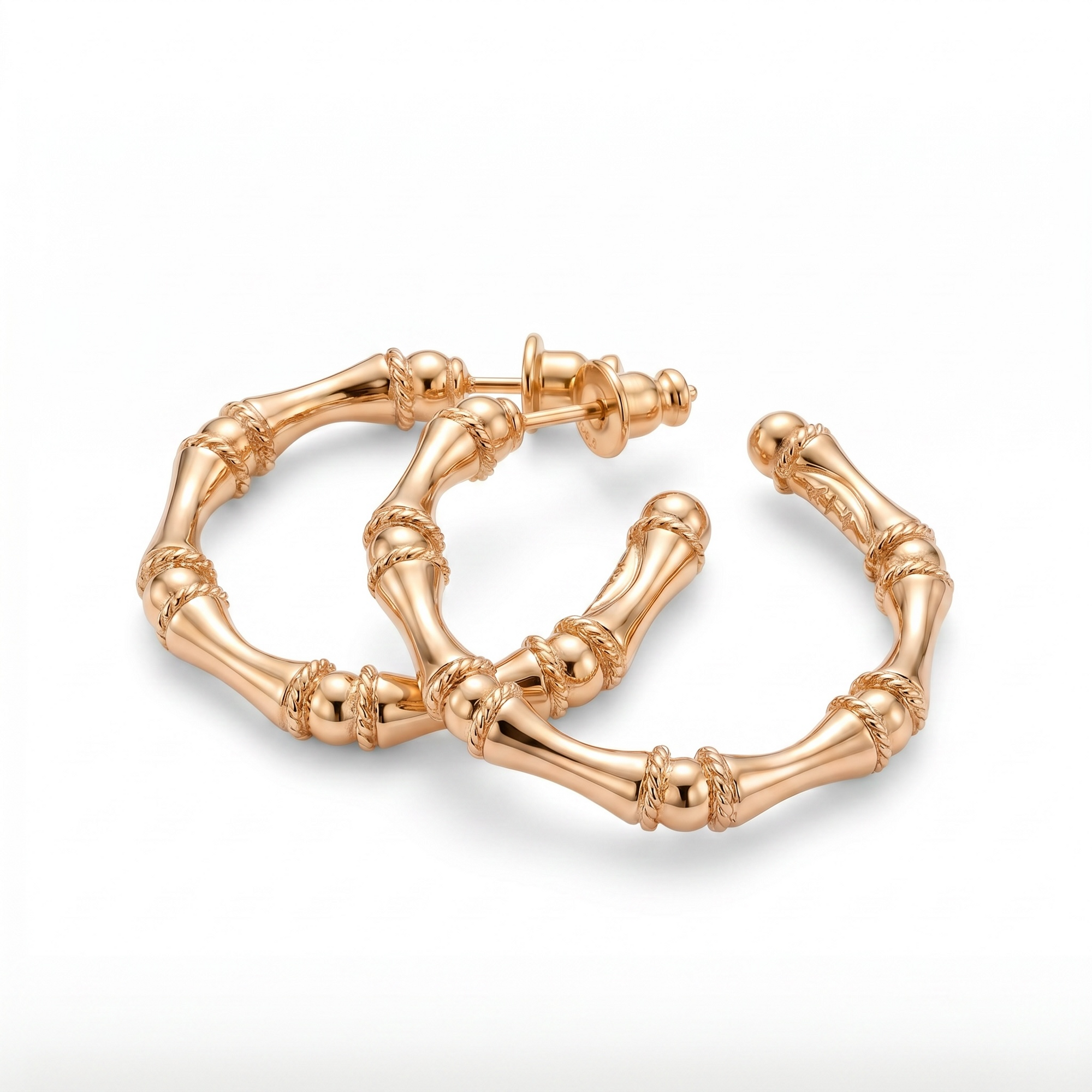 GAS BIJOUX - BOUCLES D'OREILLES CREOLES BAMBOU  PETIT MODELE DORÉES