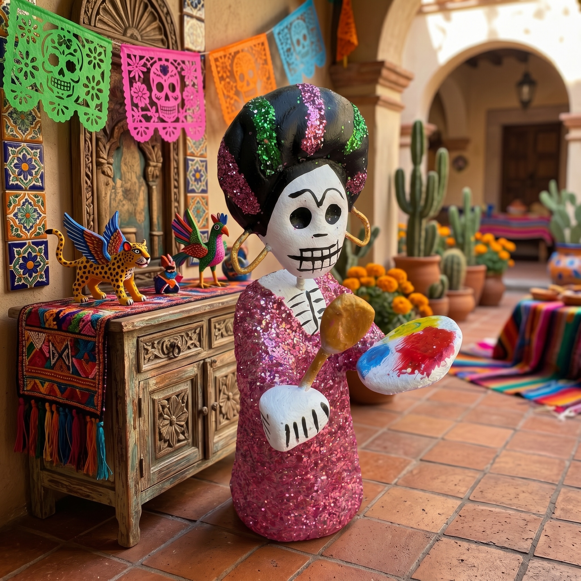 TIENDAS ESQUIPILAS - FRIDA ARTISTE - FIGURINES ARTISANALES - 5 COULEURS