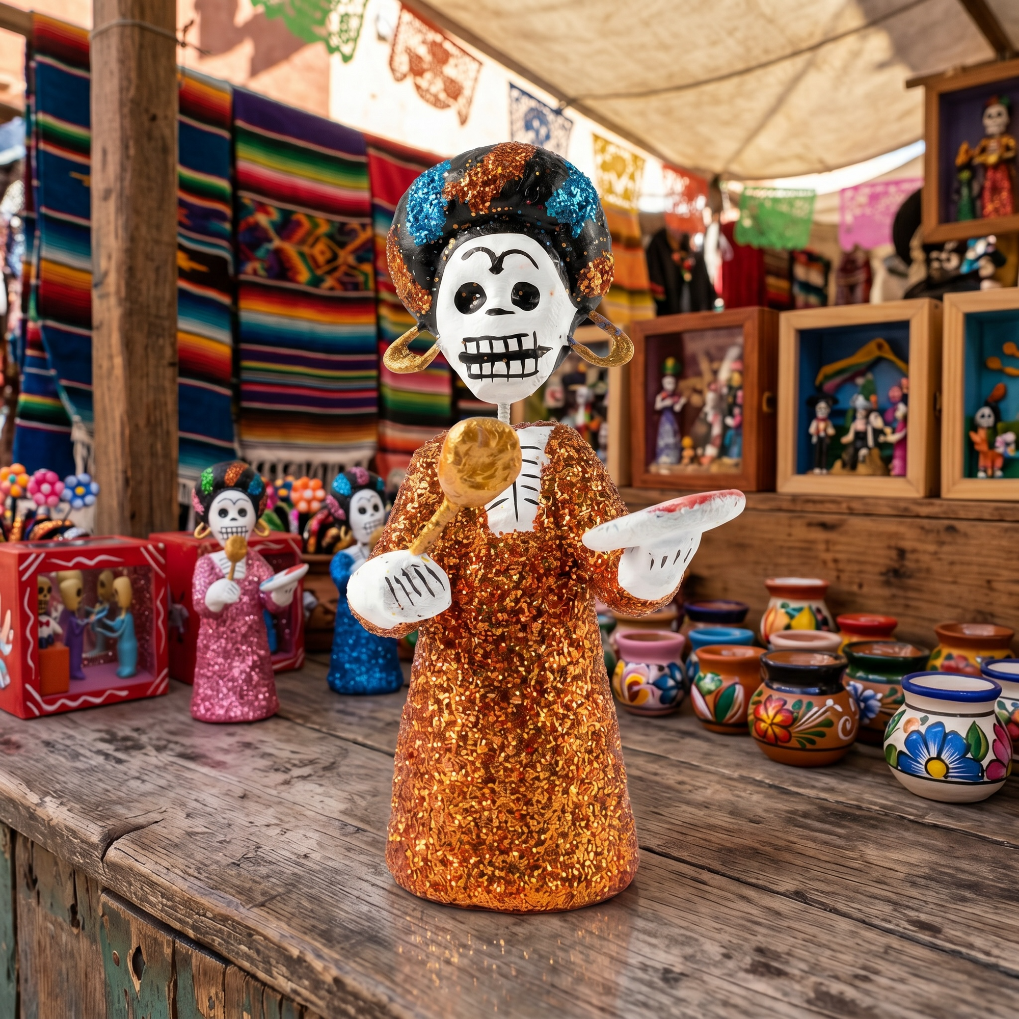 TIENDAS ESQUIPILAS - FRIDA ARTISTE - FIGURINES ARTISANALES - 5 COULEURS