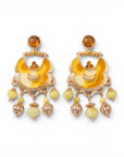 GAS BIJOUX - BOUCLES D'OREILLES HAVANA EMAIL GRAND MODELE dorées