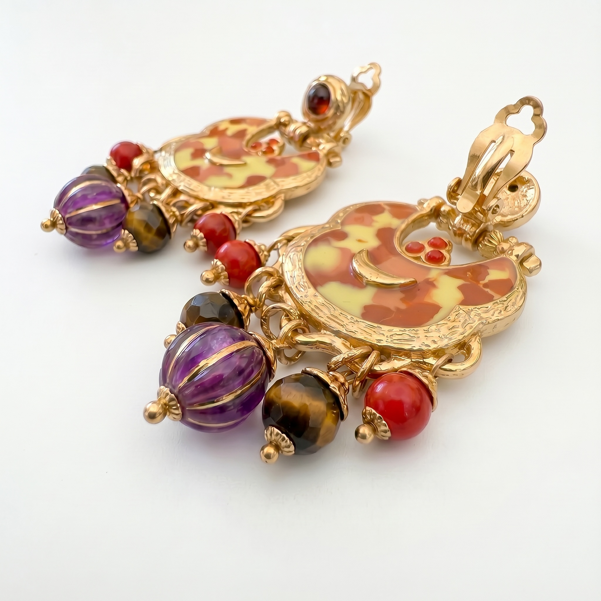 GAS BIJOUX - BOUCLES D'OREILLES HAVANA CLIPS EMAIL PETIT MODELE DORÉES