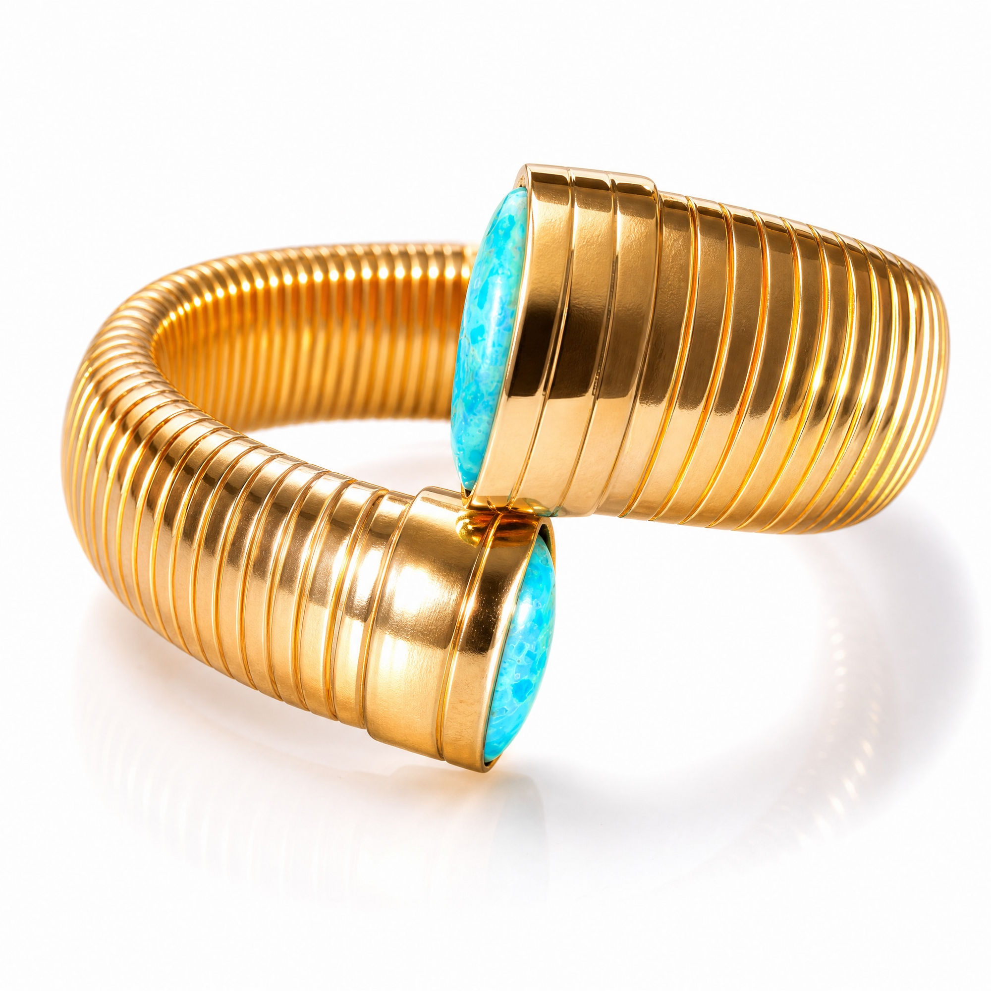 GAS BIJOUX - BRACELET ANTIGONE DORÉ - TURQUOISE