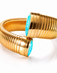 GAS BIJOUX - BRACELET ANTIGONE DORÉ - TURQUOISE