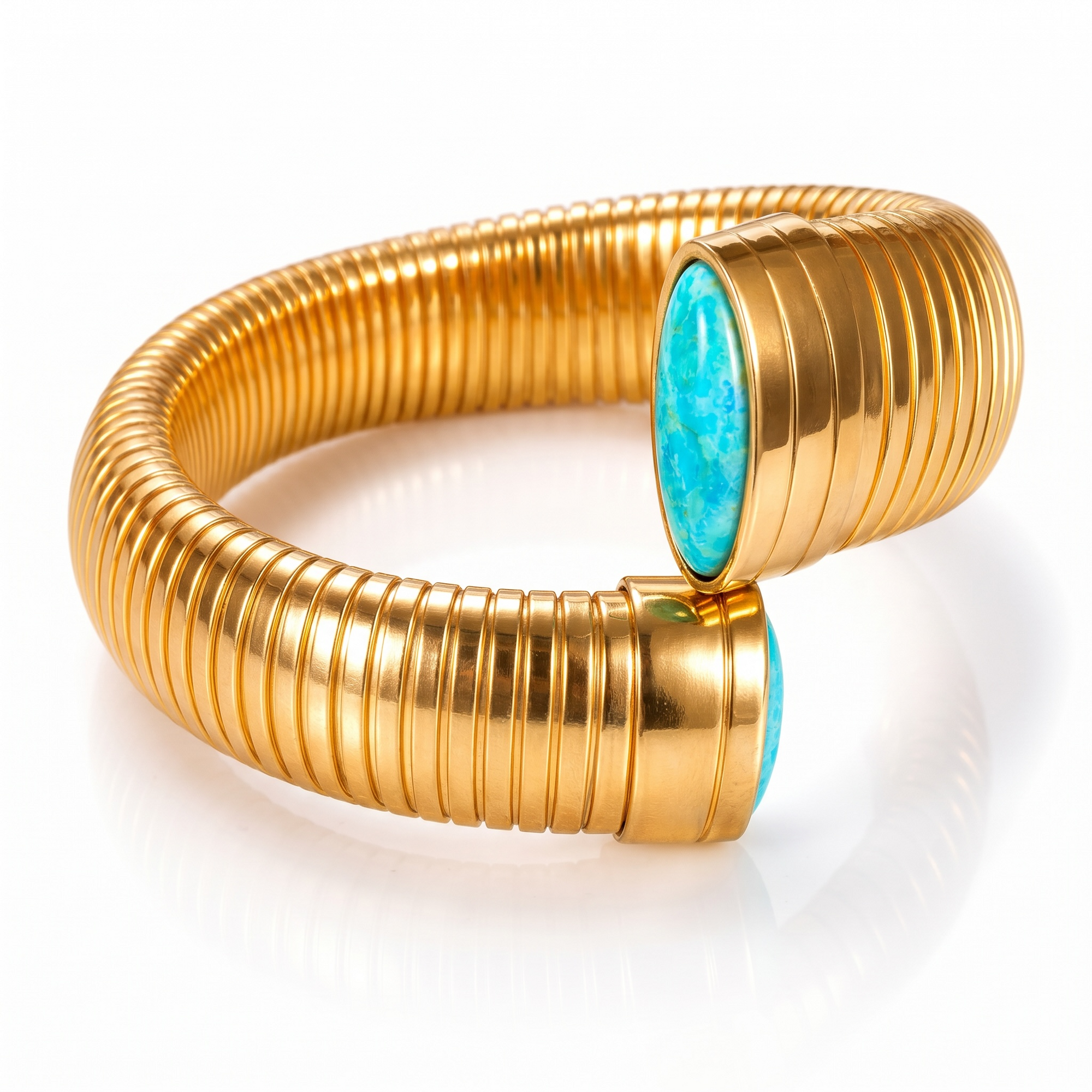 GAS BIJOUX - BRACELET ANTIGONE DORÉ - TURQUOISE