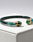 GAS BIJOUX - BRACELET SARI BIS - ACETATE VERT - METAL DORÉ
