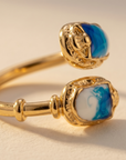 GAS BIJOUX - BAGUE DUALITY SCARAMOUCHE EMAIL - METAL DORÉ