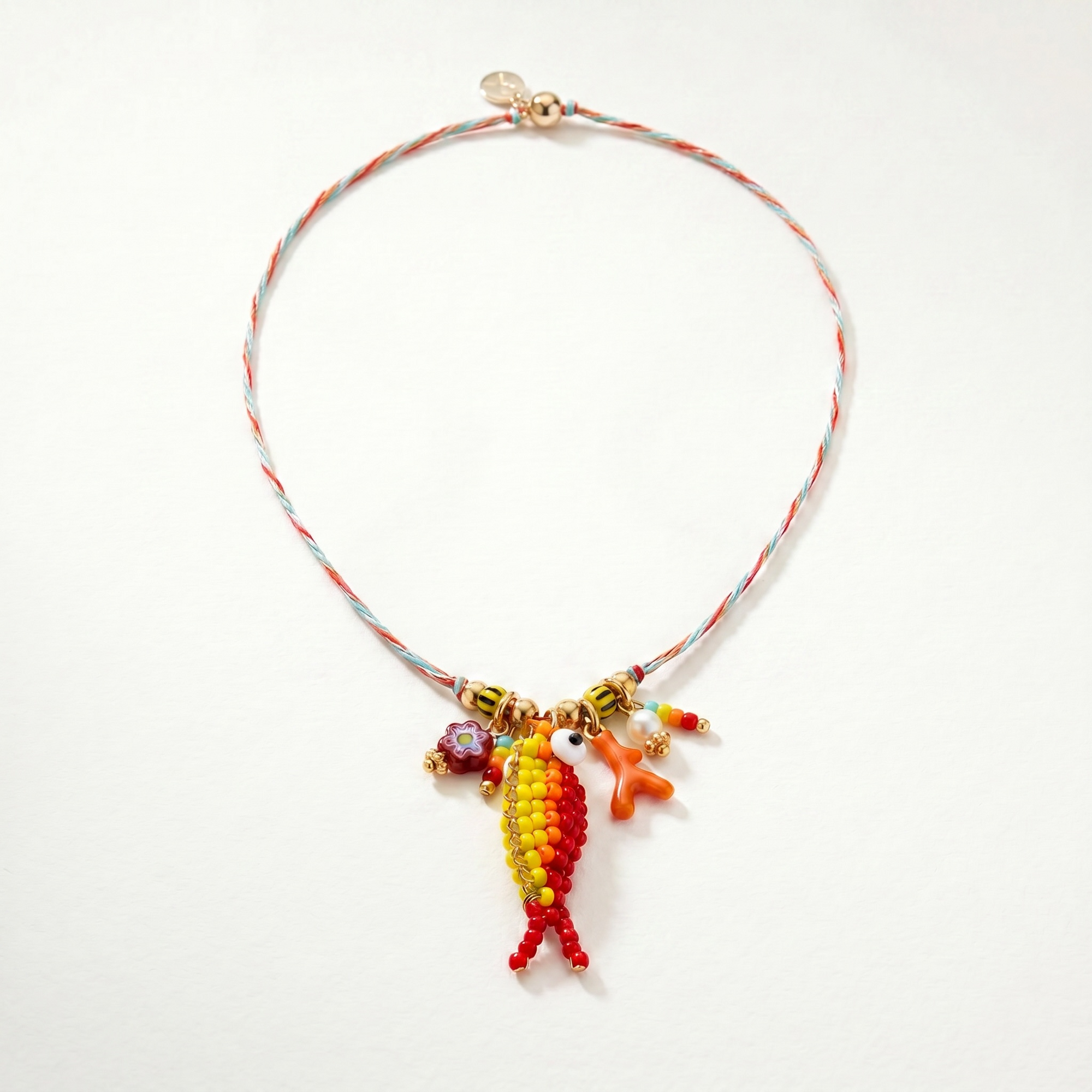 HYPNOCHIC - COLLIER - COLLECTION MAREE DORÉE- POISSON ROUGE