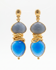 GAS BIJOUX - BOUCLES D'OREILLES SIRENA DORÉES - CALCEDOINE