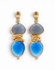 GAS BIJOUX - BOUCLES D'OREILLES SIRENA DORÉES - CALCEDOINE
