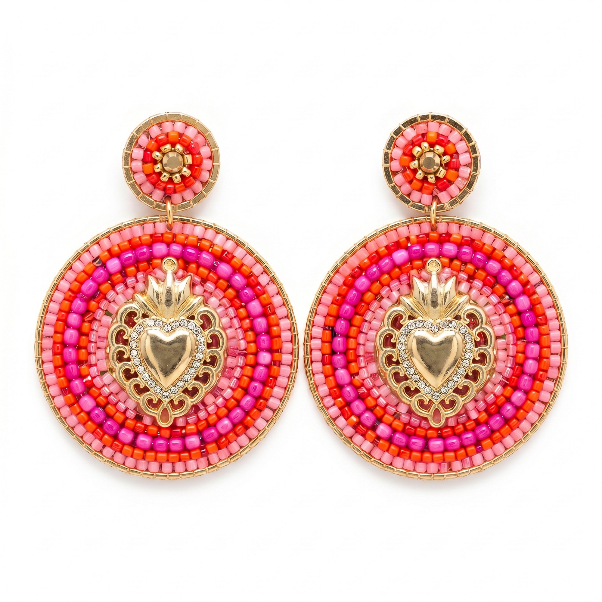 HYPNOCHIC - BPOUCLES D'OREILLES TIGES DROITES - EX VOTO - FUSHIAS