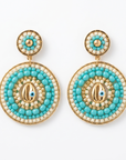 HYPNOCHIC - BOUCLES D'OREILLES TIGES DROITES - CAURY - TURQUOISES