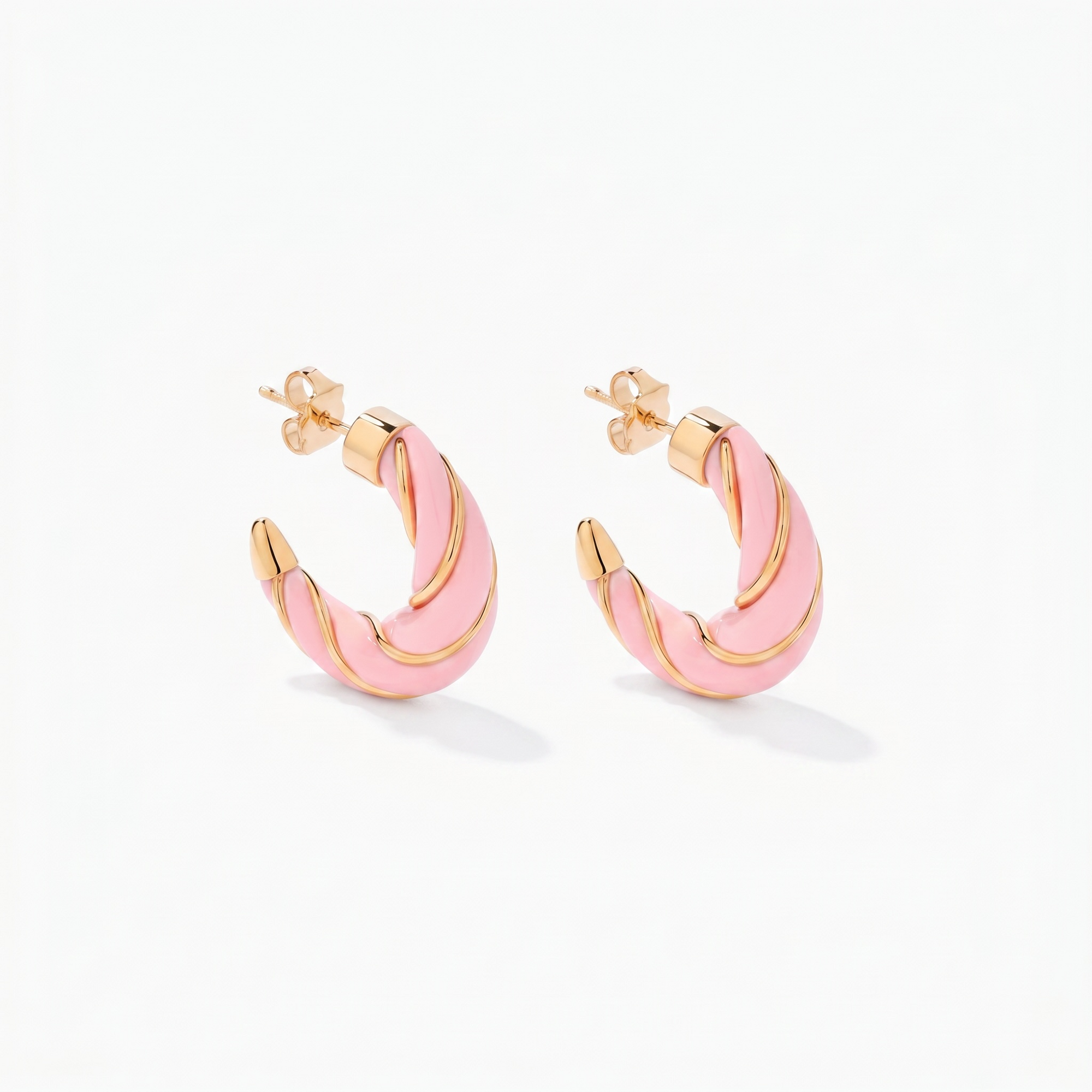 AURELIE BIDERMANN - BOUCLES D'OREILLES DIANA - ROSE BABY PINK