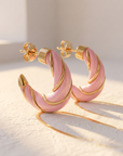 AURELIE BIDERMANN - BOUCLES D'OREILLES DIANA - ROSE BABY PINK