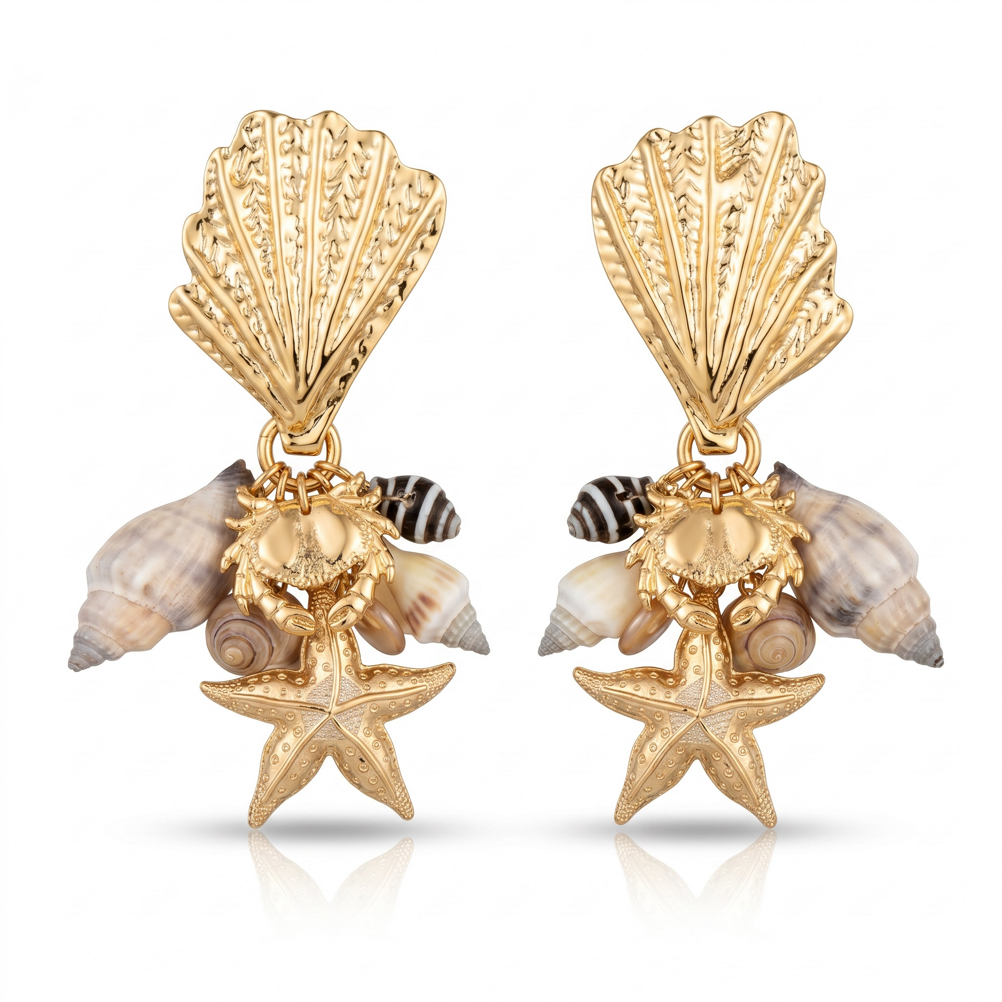 GAS BIJOUX - BOUCLES D'OREILLES SHELLITA DOREES