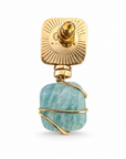 GAS BIJOUX - BOUCLES D'OREILLES RAINBOW SQUARE PETIT MODELE DORÉES - AMAZONITE