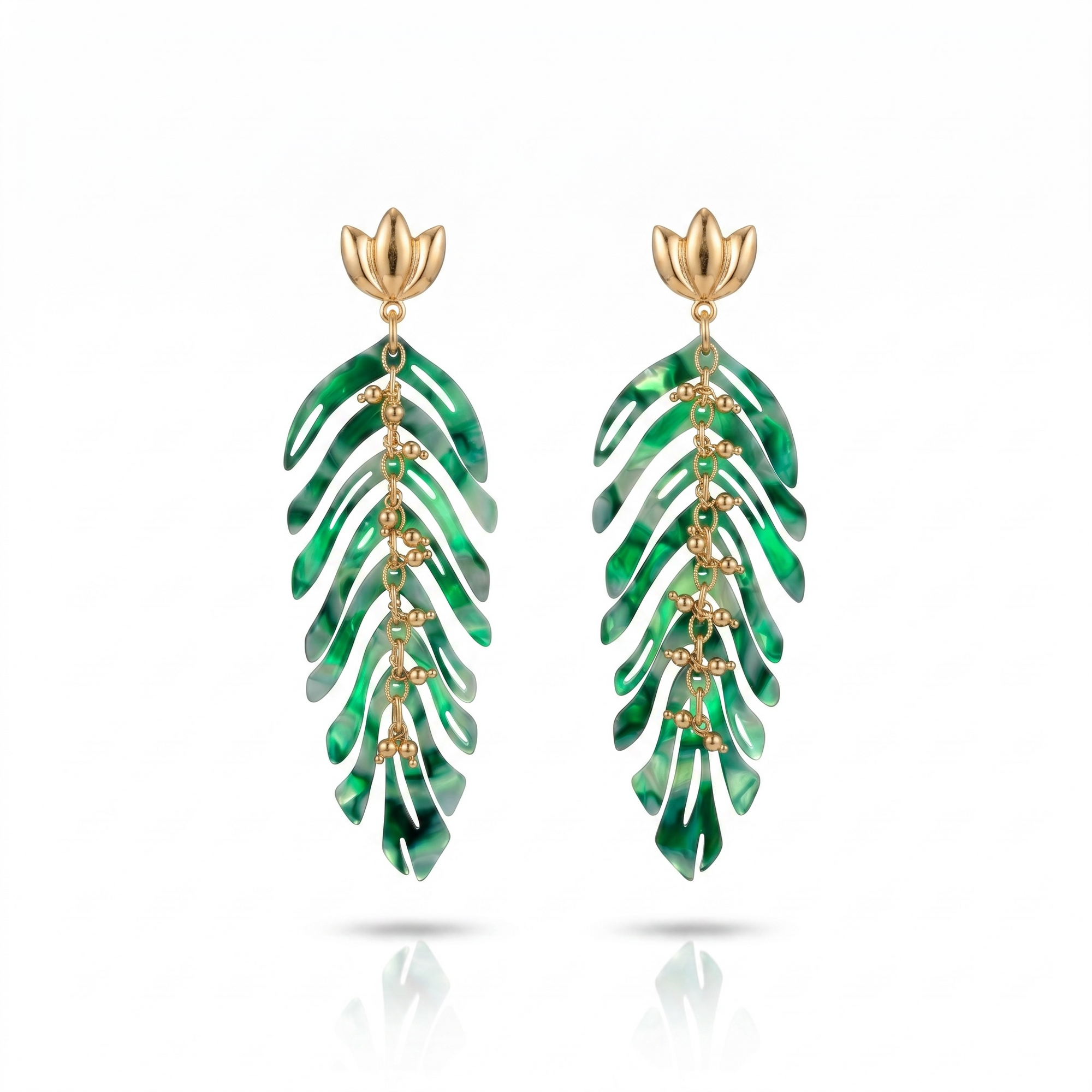 GAS BIJOUX - BOUCLES D'OREILLES CAVALLO ACETATE - VERTES
