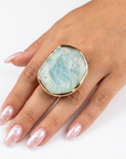 GAS BIJOUX - BAGUE AURA - AMAZONITE - AJUSTABLE