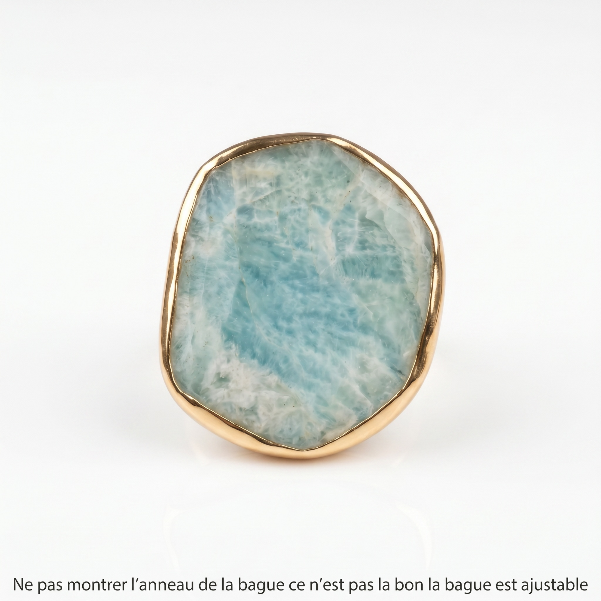 GAS BIJOUX - BAGUE AURA - AMAZONITE - AJUSTABLE