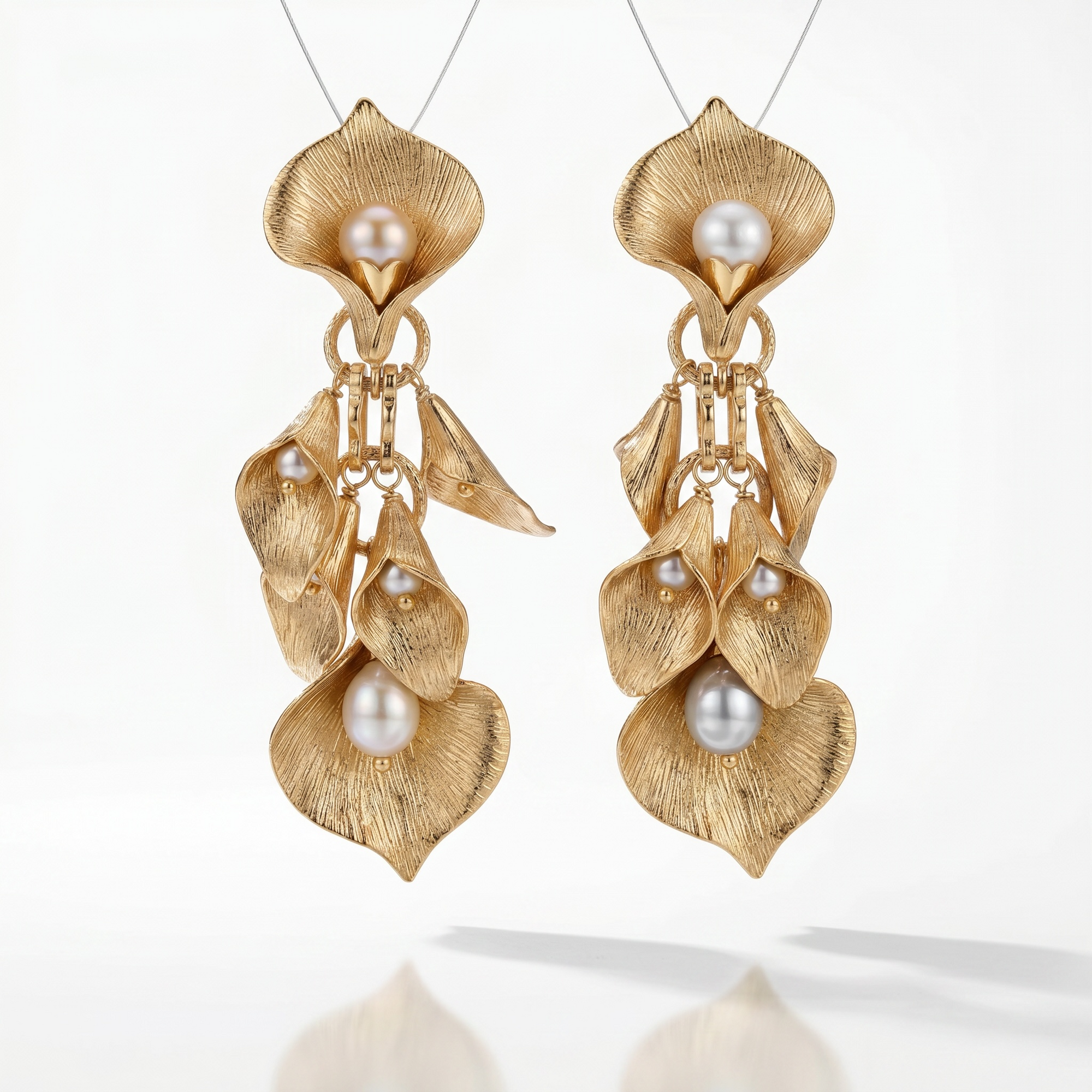 GAS BIJOUX - BOUCLES D'OREILLES CALLA PAMPILLES DORÉES - CLIPS