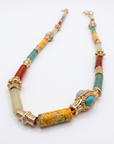GAS BIJOUX - COLLIER KALI DORE - TURQUOISE, JASPE JAUNE, CORNALINE, AVENTURINE VERTE OU QUARTZ TEINTEE