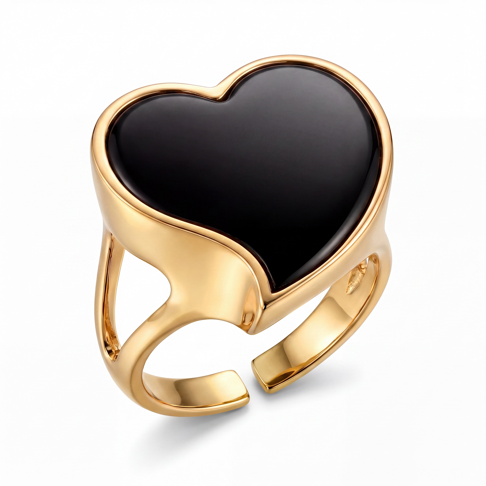GAS BIJOUX - BAGUE MIRAGE COEUR EMAIL NOIR - TAILLE 3