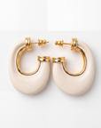 GAS BIJOUX - BOUCLES D'OREILLES CREOLES SELVA DORÉES - BEIGES