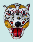 Masque léopard blanc artisanal en papier mâché Inde