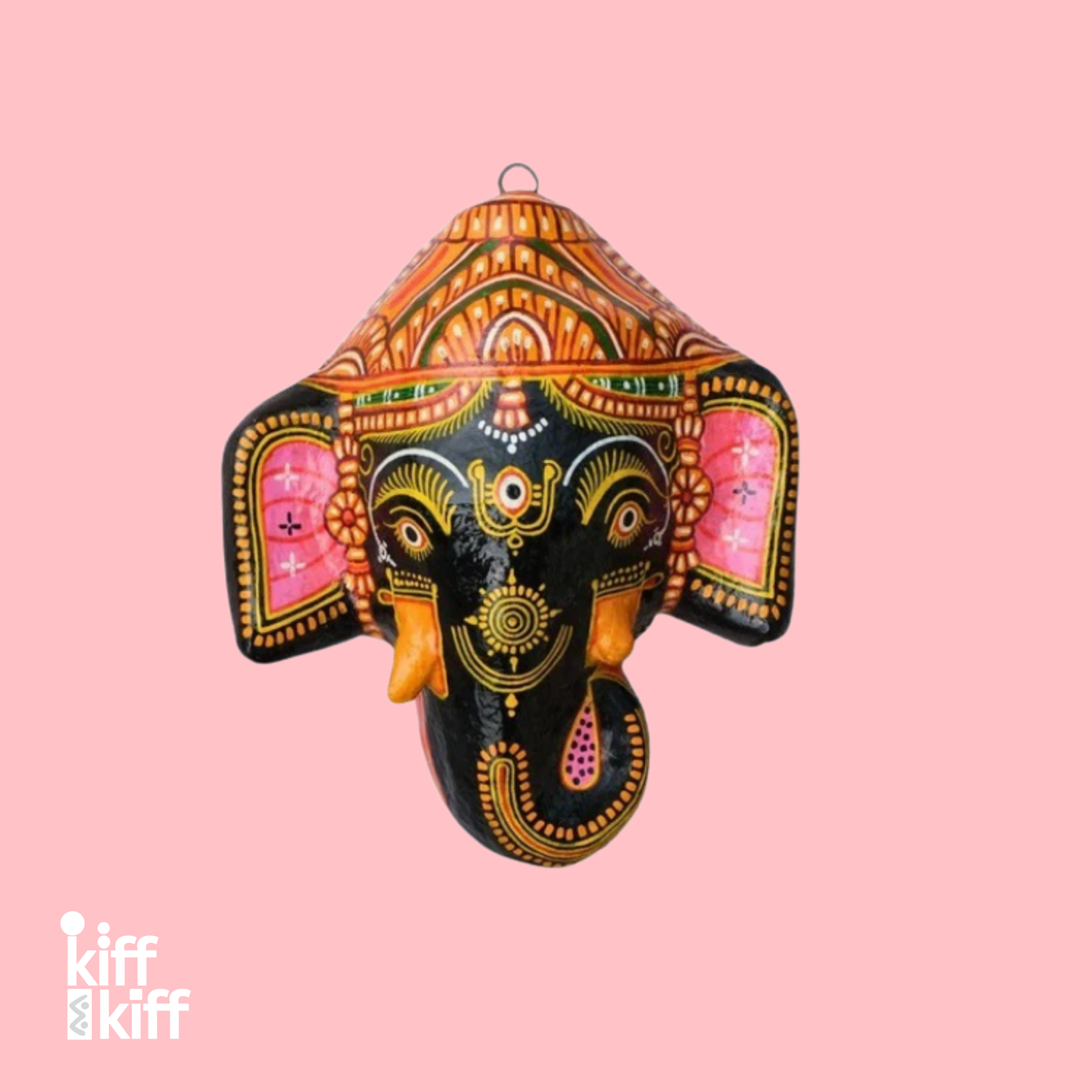 Masque décoration murale Inde Ganesh noir 