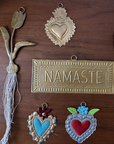 Plaque murale doré NAMASTE