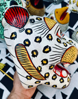 Masque léopard blanc artisanal en papier mâché Inde