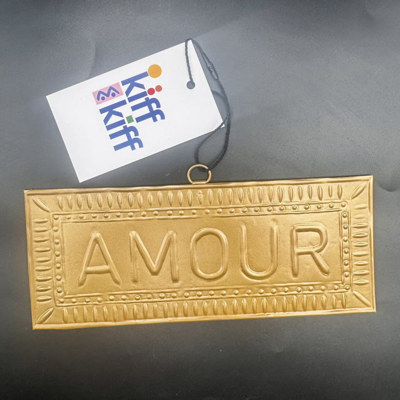 Plaque murale doré AMOUR