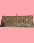 Plaque murale doré AMOUR