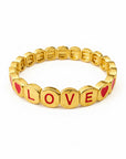 SIMONE A BORDEAUX - BRACELET COLORFUL GOLD LOVE - CAPSULE ST VALENTIN - 2 tailles
