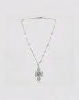 GAS BIJOU - Collier AGAPA en rhodium - Pendentif zircon blancs