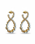GAS BIJOUX - Boucles d'oreilles LOOP dorées à l'or fin - Cristaux de swarowski blancs