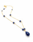 UNE A UNE - Collier goutte HEMATITE BLEU