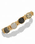 GAS BIJOUX - COLLIER SIRENA doré à l'or fin - Labradorite, Onyx noir et Quartz fumé et Jaspe Dalmatien
