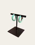 GAS BIJOUX - Bambou Mini Email argentées - Turquoise