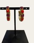 GAS BIJOUX - Boucles d'oreilles Parelie - orange et rose