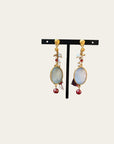 GAS BIJOUX - Boucles d'oreilles Serti petit modèle dorées - Bleu